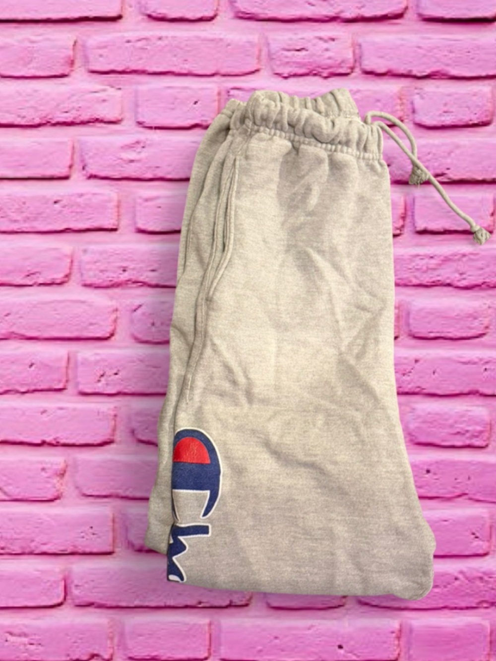 Champion Light Gray Joggers with Logo